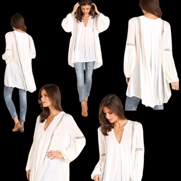 FREE PEOPLE 
Just The Two of Us Tunic In Ivory - Picture 2 of 5